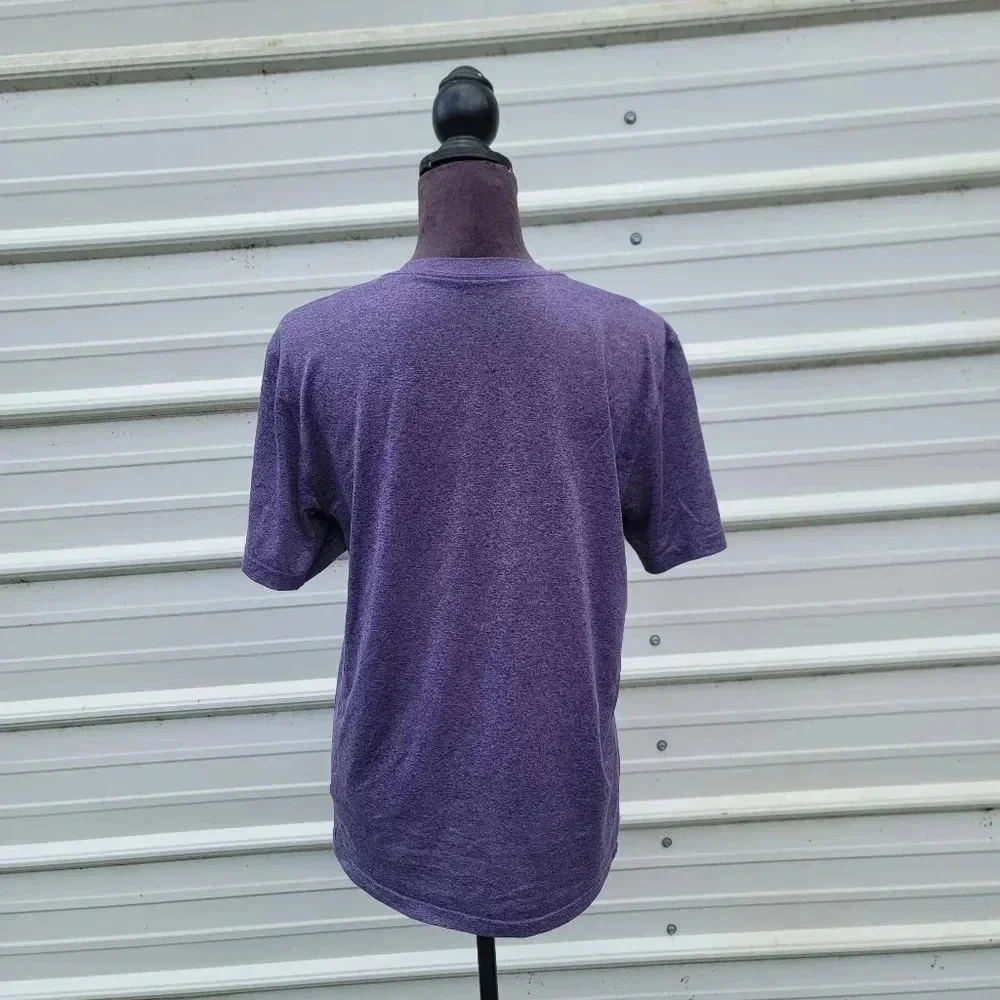 Nike Shirt Womens Purple DriFit Swoosh Logo Casual Running Active Sports Sz M